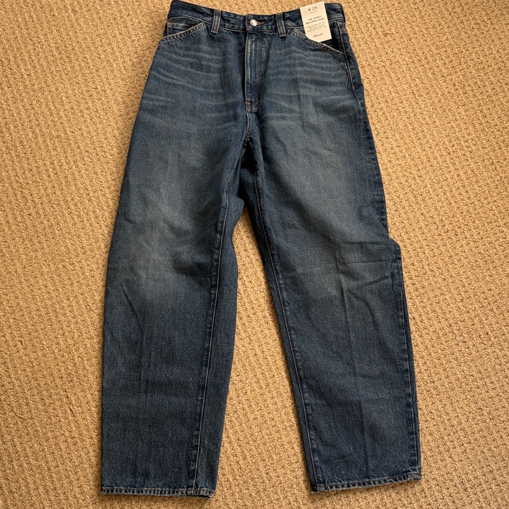 NWT Madewell The Curvy Balloon Jean Greendale Wash